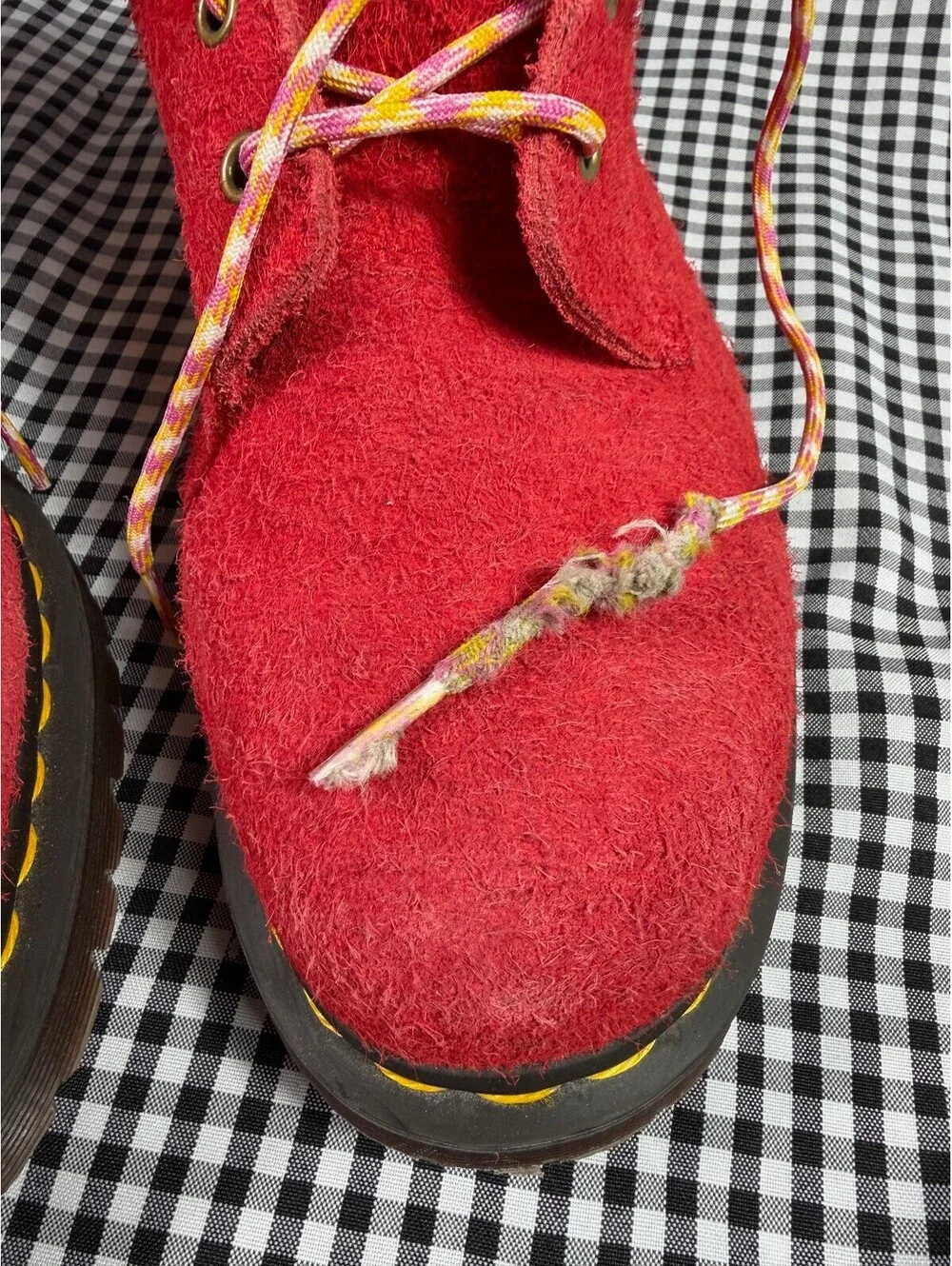 Dr Martens 939 Ben Boots Mens 13 Red Suede Hiking Lace Up Lug Sole Padded